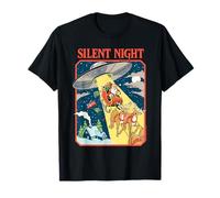Silent Night Christmas UFO Sarcastic Retro Funny Adult Humor Camiseta