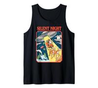Silent Night Christmas UFO Sarcastic Retro Funny Adult Humor Camiseta sin Mangas