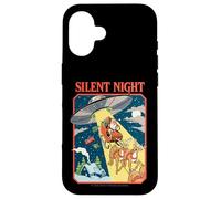 Silent Night Christmas UFO Sarcastic Retro Funny Adult Humor Carcasa para iPhone 16