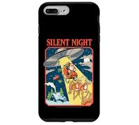 Silent Night Christmas UFO Sarcastic Retro Funny Adult Humor Carcasa para iPhone 7 Plus/8 Plus