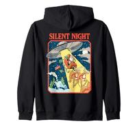Silent Night Christmas UFO Sarcastic Retro Funny Adult Humor Sudadera con Capucha