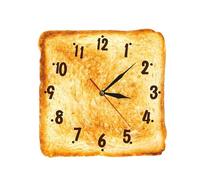 Silent Non Ticking Wall Clock - Cute Toast Shape Modern Art Kitchen Decor, Battery Operated Noiseless Sweep Quartz Movement Timepiece Display, Retro Fun Novelty Living Room Bedroom Hanging Accessory,