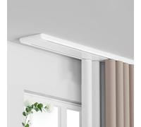 Silent - Riel principal doble resistente para techo caído de 5 m, divisor de habitación para sala de estar y dormitorio, ajustable, 0,6 6,8 m, montaje en techo blanco