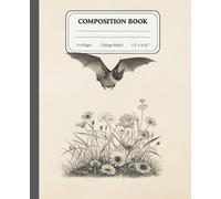 Silent Shadows | Vintage Bat Lover Composition Book | College Ruled Writing Notebook for School & Work: A unique stationery gift with detailed natural artwork