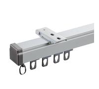 Silent - Sistema de riel de techo montado en la pared, 15 pies, aleación de aluminio, barras divisoras de habitación, barras deslizantes suaves para decoración del hogar