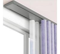 Silent - Soporte de techo de doble riel para separadores de habitaciones, sistema deslizante resistente de 3 m para dormitorio, sala de estar, hospital, color gris