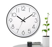 Silent Wall Clock, Kitchen Time Display, Battery Operated Clock, 10-Inch Frame, Easy-to-Read Face, Non-Ticking Movement, Modern Decor, Precise Time, Perfect for Bedroom, Bathroom, Classroom, (ABS)