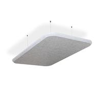 SILENT4® Manta absorbente de sonido, 114 x 72 x 5 cm, panel acústico de vellón acústico, montaje de cuerda, medible, mejora la acústica de la habitación mediante paneles acústicos en gris claro