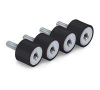 Silentblock Antivibraciones, Juego de 4 Amortiguadores de Goma con Tacos M6, VD20 x 15 mm, M6 x 18 mm, para Embarcación