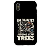 Silently Judging Your Trees Funny Arborist Gift For Men Carcasa para iPhone X/XS
