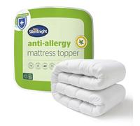 Silentnight Cubrecolchón antialérgico para Cama Doble, Protector Grueso y Profundo Que Protege contra alergias y ácaros del Polvo, hipoalergénico y Lavable a máquina, Cama Doble, Color Blanco
