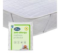 Silentnight Protector de colchón antialérgico, funda de colchón con faldón ajustado que protege contra las bacterias y los ácaros del polvo, cómodo y lavable a máquina, tamaño superking