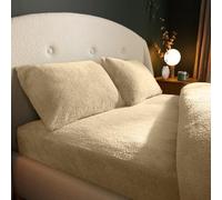 Silentnight Sábana Bajera Ajustable de Forro Polar de Peluche, Color Crema, Parte Inferior de Lino de Lujo, no Necesita Planchado, Dobladillo elástico para Adaptarse cómodamente Alrededor de tu
