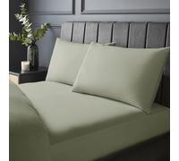 Silentnight Sábana Bajera de algodón Puro, Suave al Tacto, 200 Hilos, Extra Profunda de 40 cm, Transpirable, Esquinas elásticas, Lavable a máquina, Color Verde Salvia, Individual