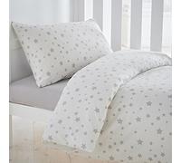 Silentnight Safe Nights - Juego de funda de edredón, diseño gris con estrellas Grey Stars