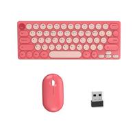 Silents Clicks - Juego de teclados redondos retro de 2,40 G, conectividad portátil para escritorio, oficina, viajes, silencios, clics, ergonómicos