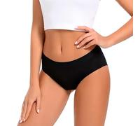 Sileu Bragas Menstruales Absorbentes Algodón Eco Certificado Máxima Protección Regla Flujo Abundante Pérdidas Postparto, Culotte Cintura Alta, Negro (2XL, Pack de 3)