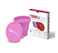 Sileu Esterilizador Plegable de Silicona con Tapa Reutilizable para Esterilizar la Copa Menstrual en el Microondas - Color Rosa
