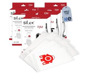 Silex Pack 5 Cajas de Bolsas Aspirador Compatible con Miele FJM Serie S2 S3 S4 S5 S6 S7, Complete C1, Compact C1/C, | Sistema Multicapa, Se Incluyen 20 Bolsas y 10 Filtros