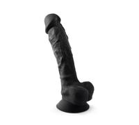 SILEXD Model 1 (8") Dildo Realista Negro - Silicona Termorregulable Doble Densidad SILEXPAN, Base Ventosa, Eco-Friendly, 20.5cm