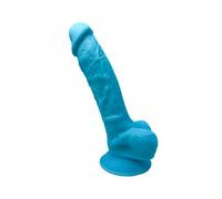 SILEXD - MODELO 1 PENE REALISTICO SILICONA PREMIUM SILEXPAN AZUL 17.5 CM