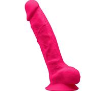 SILEXD - MODELO 1 PENE REALISTICO SILICONA PREMIUM SILEXPAN FUCSIA 20 CM