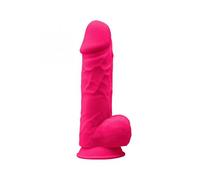 SILEXD - MODELO 1 PENE REALISTICO SILICONA PREMIUM SILEXPAN FUCSIA 21.5 CM