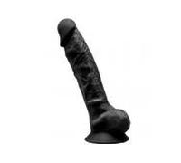 SILEXD - MODELO 1 PENE REALISTICO SILICONA PREMIUM SILEXPAN NEGRO 20 CM