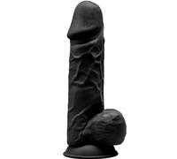 SILEXD - MODELO 1 PENE REALISTICO SILICONA PREMIUM SILEXPAN NEGRO 21.5 CM