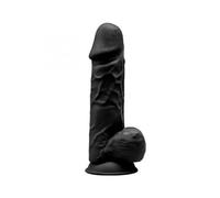 SILEXD - MODELO 1 PENE REALISTICO SILICONA PREMIUM SILEXPAN NEGRO 21.5 CM