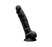 SILEXD - MODELO 1 PENE REALISTICO SILICONA PREMIUM SILEXPAN NEGRO 23 CM
