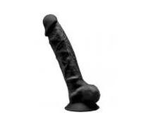 SILEXD - MODELO 1 PENE REALISTICO SILICONA PREMIUM SILEXPAN NEGRO 23 CM