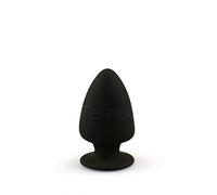 SILEXD Plug Anal Model 1 S (3,5") - Silicona Termorregulable SILEXPAN, Hipoalergénico, Sin Ftalatos, Waterproof, Negro, 9cm