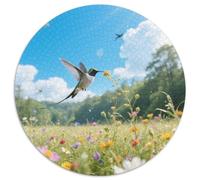 Silfo de Cola larga1000 Piezas Rompecabezas Circular Alta Dificultad para Expertos Resolución De Problemas Mejora ConcentraciónPájaro Decoración Elegante Idea De Regalo 1000pcs (67.5x67.5cm)