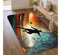 Silhouette - Alfombra de área de celebración, cintas dinámicas de confeti, celebración, naranja, antideslizante, estética, alfombra rectangular, decoración de entrada, baño, lavandería, 3 x 5 pies