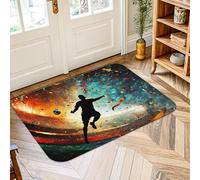 Silhouette - Alfombra de área de celebración, cintas dinámicas de confeti, color naranja, antideslizante, suave, resistente a las manchas, entrada, baño, cocina, decoración de puerta, 2 x 3 pies