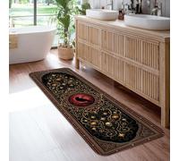 Silhouette - Alfombra de pasillo, diseño gótico elegante de estrellas ornamentadas para Halloween, color negro, antideslizante, resistente a la decoloración, estética para el hogar, cocina, pasillo