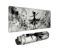 Silhouette - Alfombrilla de mouse grande, diseño artístico, elegante, diseño floral, no negro, goma, lavable, estética, larga, ideal para el hogar, oficina, computadora, portátil, jugadores, regalo