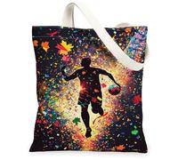 Silhouette - Bolsa de lona para mujer, diseño dinámico de hojas festivas, confeti, otoño, color negro, lavable, reutilizable, estética, ideas, Negro, 13x15 Inch