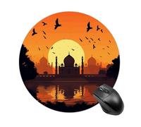 Silhouette Building Birds - Alfombrilla redonda para mouse pequeña, impermeable, antideslizante, de goma, para juegos, decoración del hogar, oficina, accesorios de escritorio, 7.8 x 7.8 pulgadas