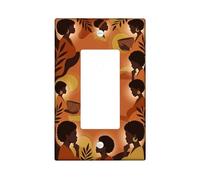 Silhouette - Cubierta para interruptor de luz basculante individual, cesta de hojas artísticas culturales de plástico naranja de verano, tamaño estándar, placas de pared decorativas para sala de estar