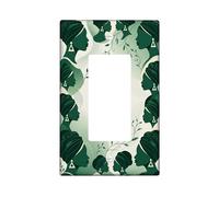 Silhouette - Cubierta para interruptor de luz basculante individual, curva artística moderna de hoja N/A de plástico verde, placa de interruptor de tamaño estándar, decorativa para el hogar, sala de