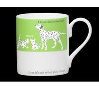 Silhouette Green Dalmations - Taza de porcelana china con texto en inglés"It's not what you think"