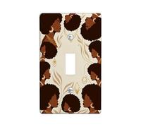 Silhouette - Placa de cubierta de interruptor de luz, aretes artísticos contemporáneos de hoja N/A de plástico marrón, placa de interruptor de tamaño estándar, decorativa para sala de estar