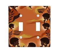 Silhouette - Placa de cubierta doble para interruptor de luz, cesta de hojas artísticas culturales, plástico naranja de verano, tamaño estándar, placas de interruptor de pared, acentos para el hogar