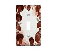 Silhouette - Placa de cubierta para interruptor de luz, aretes artísticos modernos de hojas sin plástico marrón, tamaño estándar, placa decorativa para el hogar, sala de estar, dormitorio, decoración
