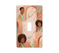 Silhouette - Placa de cubierta para interruptor de luz, diseño artístico contemporáneo de hojas de verano, melocotón, plástico, tamaño estándar, placas de pared decorativas para nuevo apartamento