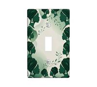 Silhouette - Placa de cubierta para interruptor de luz, moderna curva artística de hoja N/A de plástico verde, tamaño estándar, placa decorativa para nuevo apartamento, hogar, dormitorio, oficina