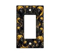 Silhouette - Placa de interruptor basculante simple, hojas artísticas modernas, de plástico negro, tamaño estándar, decoración para salón, dormitorio, hogar y oficina