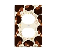 Silhouette - Placa de pared dúplex para toma de corriente, aretes artísticos contemporáneos de hoja N/A, placas frontales de plástico marrón de tamaño estándar para tomas de corriente para dormitorio
